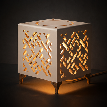 2 Veladores Diseño Cúbico Calado Minimalista: Ilumina tu espacio con estilo | DecoHome