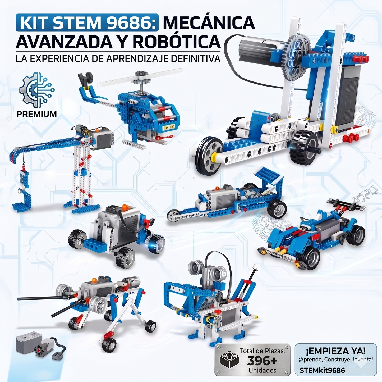 Kit STEM 9686 compatible Lego motor modelos
